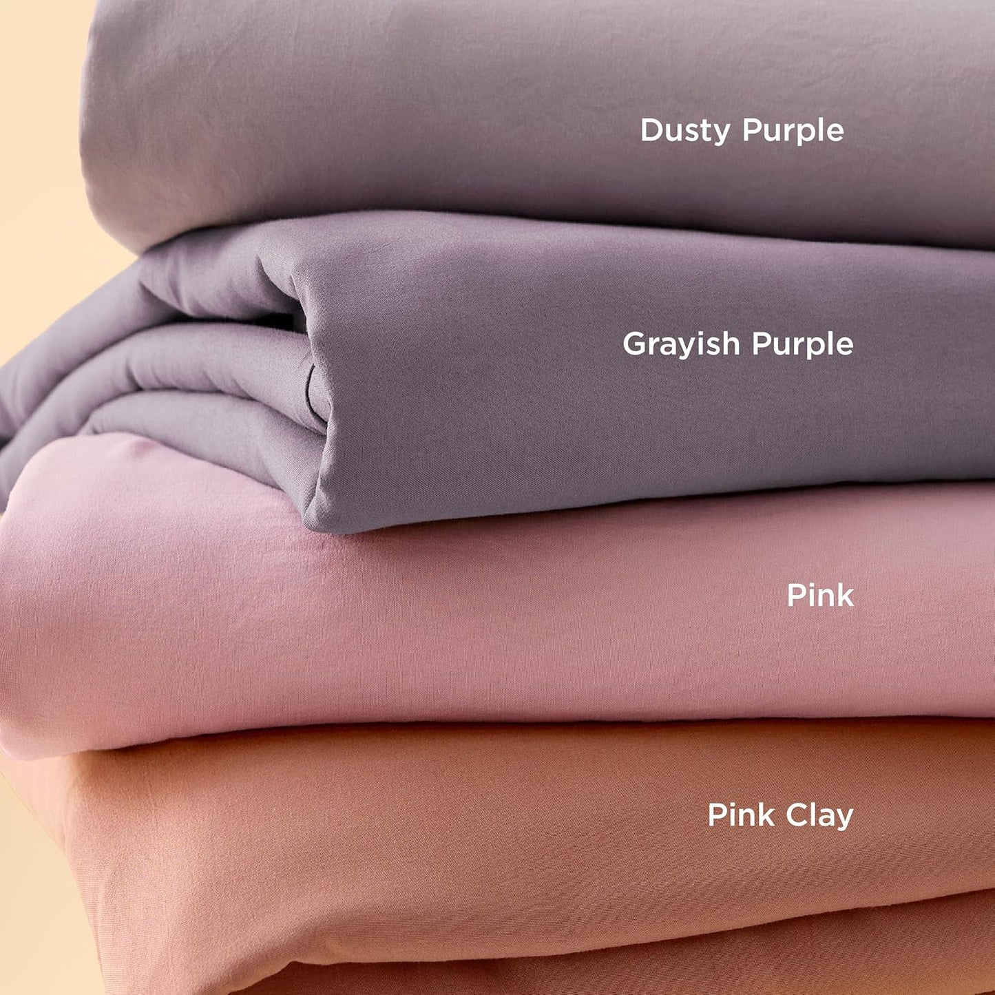 Bedsure Pink Clay Duvet Cover Queen Size - 3 Pieces Prewashed Cotton-Like Extra Soft Bedding Set, Includes 1 Duvet Cover 90x90 Inches with Zipper Closure & 2 Pillow Shams, Comforter Not Included