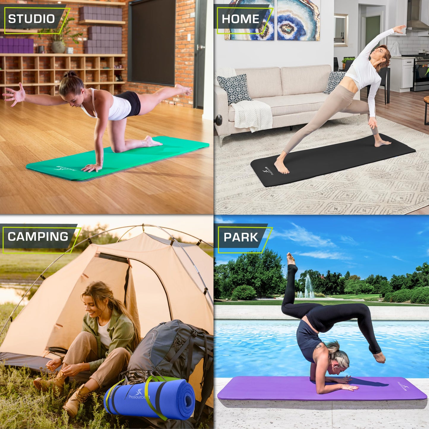 ProsourceFit Extra Thick Yoga and Pilates Mat ½” (13mm), 71-inch Long High Density Exercise Mat with Comfort Foam and Carrying Strap