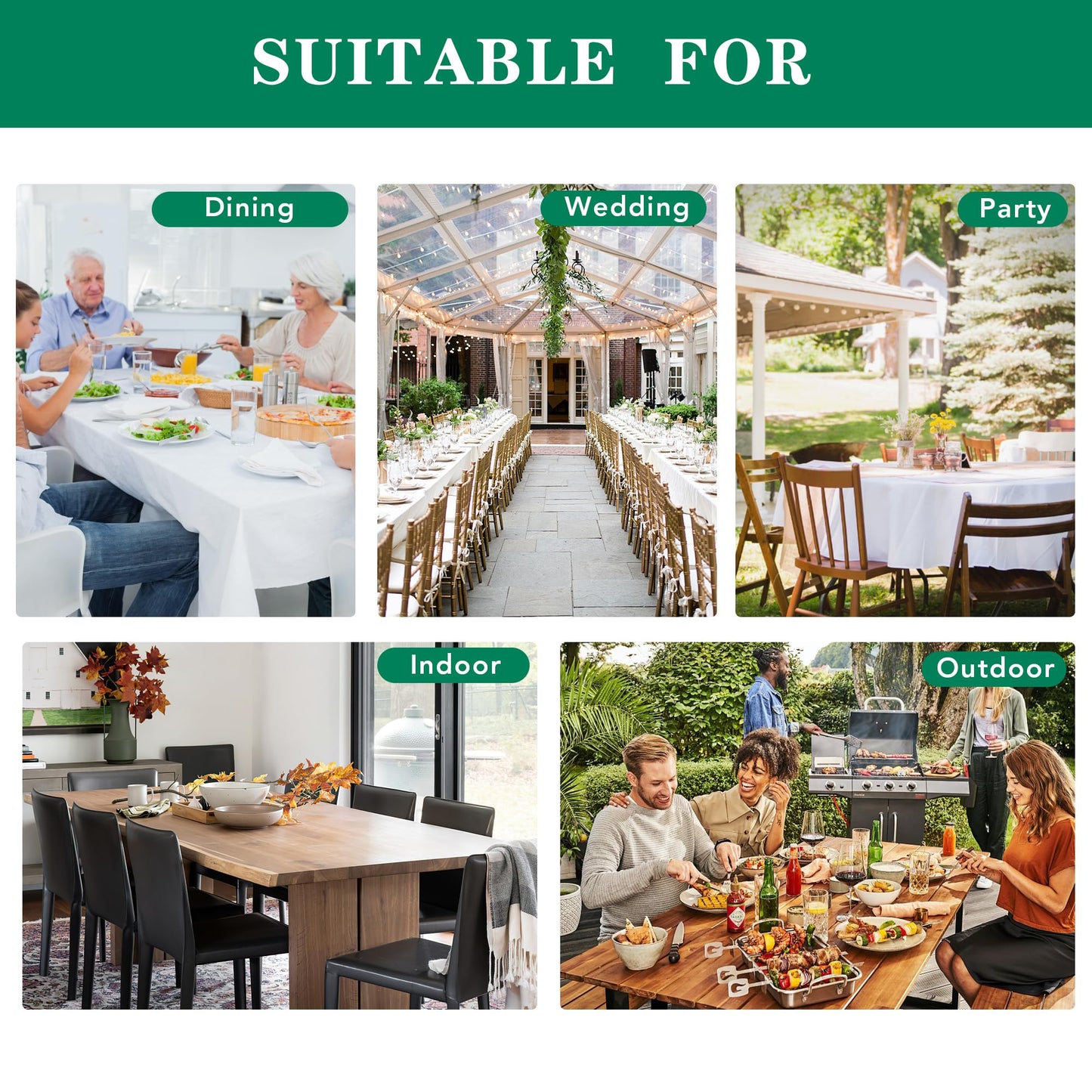 Biscaynebay Textured Fabric Round Tablecloths 60 Inches for Tables diameters from 28" to 48", White Table Cloth Water Resistant Small Circle Folding Table Covers for Dining Kitchen Wedding Parties