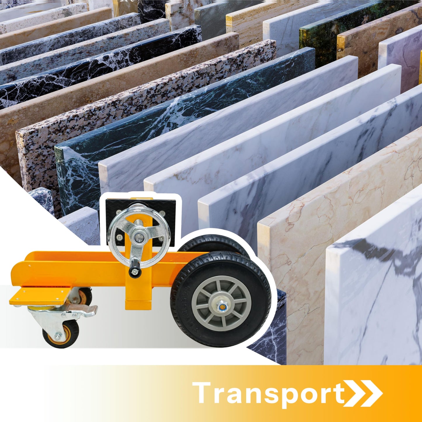 Svtneooy 4-Wheel Panel Transport Cart, with a Maximum Load Capacity of 2000 Pounds, Ideal for Transporting Heavy Panels Such as Wall Panels, Drywall, and Marble