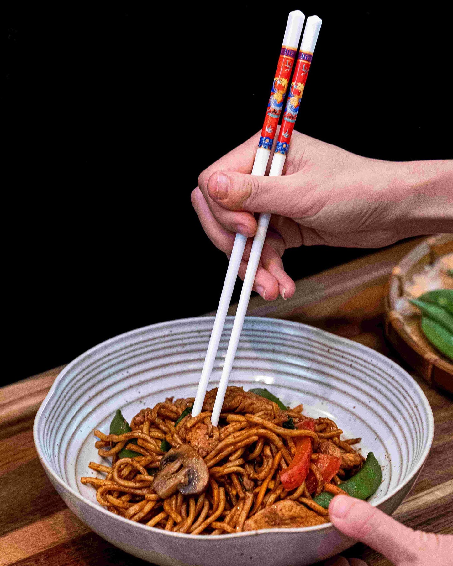 Souped Up Recipes - Ceramic Chopsticks - Red Phoenix Design