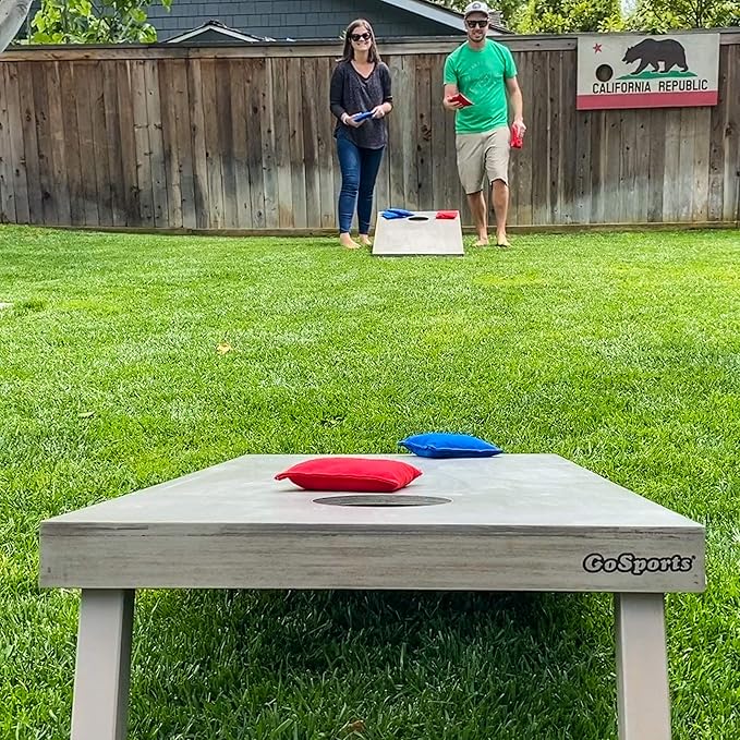 GoSports 4 ft x 2 ft Regulation Size Wooden Cornhole Boards Set - Includes Carrying Case and Bean Bags (Choose Your Colors) Over 100 Color Combinations