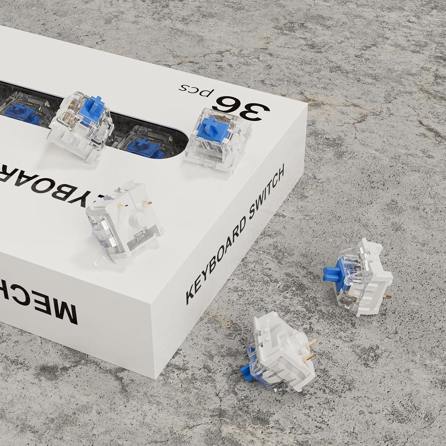 54PCS 3D ZhouWang Blue Switch,Dustproof Click Switch,Crisp clicking Sound with Strong Tactile Feedback, Suitable