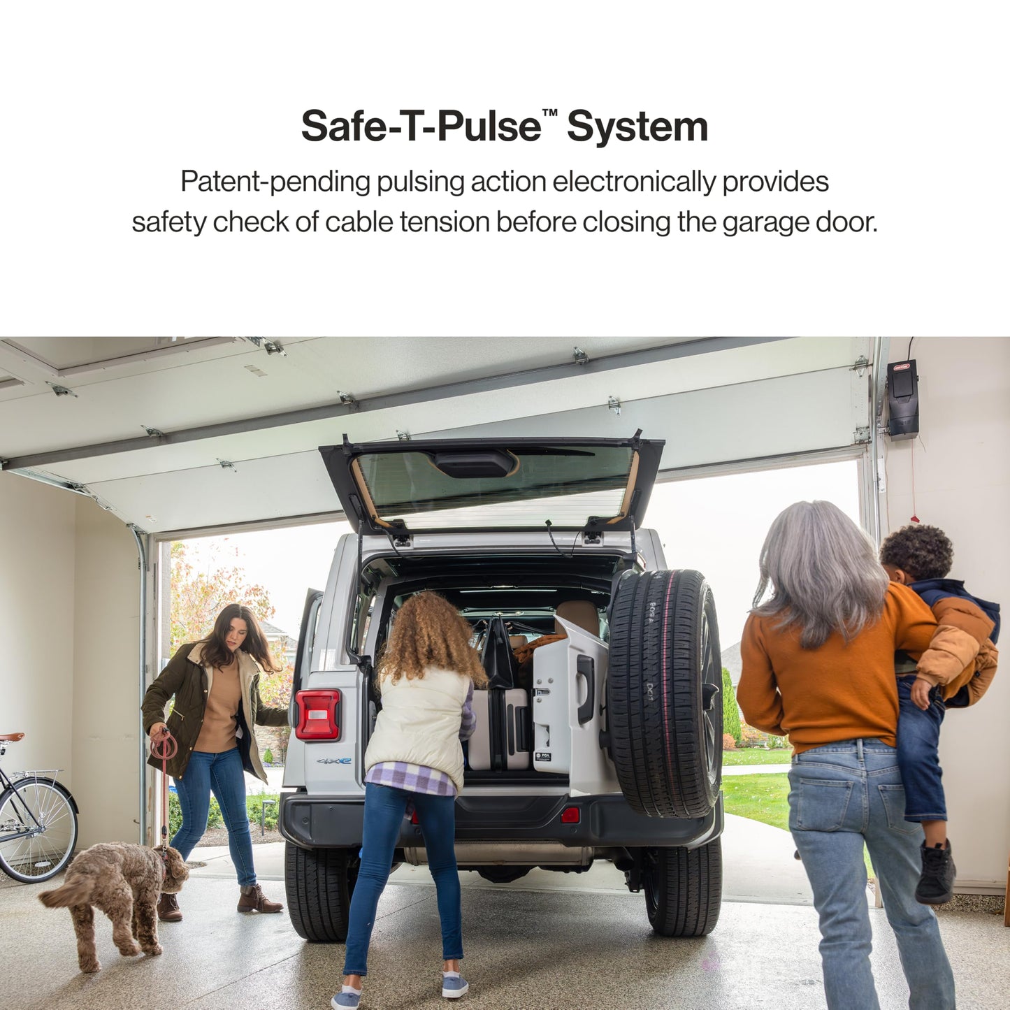 Genie 6072H-B Wall Mount Garage Door Opener with Battery Backup, Wall Mounted & Space Saving