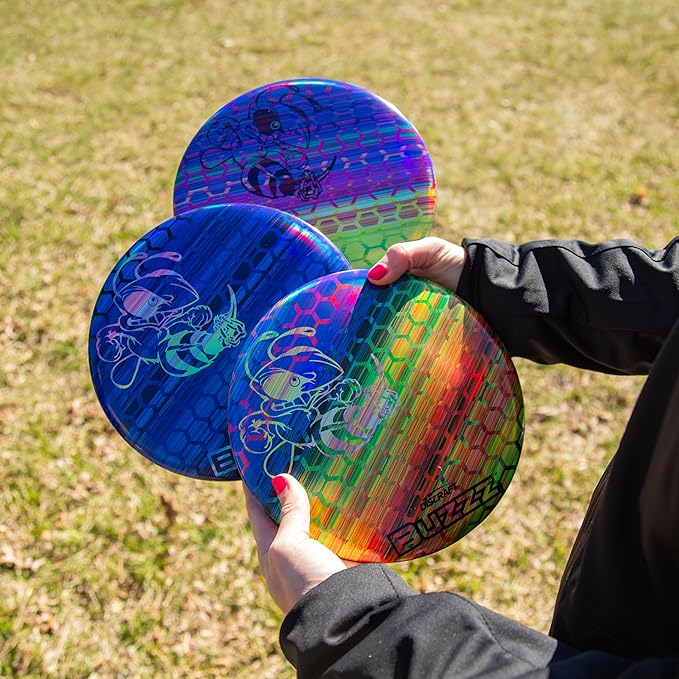 Discraft Full Foil Honeycomb Buzzz – Rainbow & Blue | Midrange | ESP | Supercolor | 170 – 177+ Grams