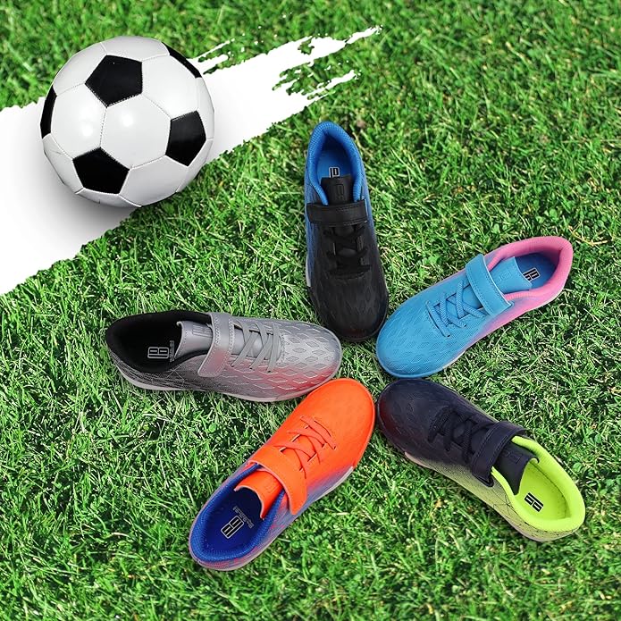 brooman Kids Indoor Soccer Shoes Boys Girls Soccer Cleats Athletic Turf Shoes