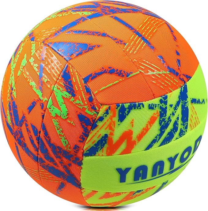 YANYODO Swimming Pool Waterproof Beach Volleyball, Soft Indoor Outdoor Size 5 Volleyball with Pump for Teenagers Adults Swimming Pool Beach Games to Play