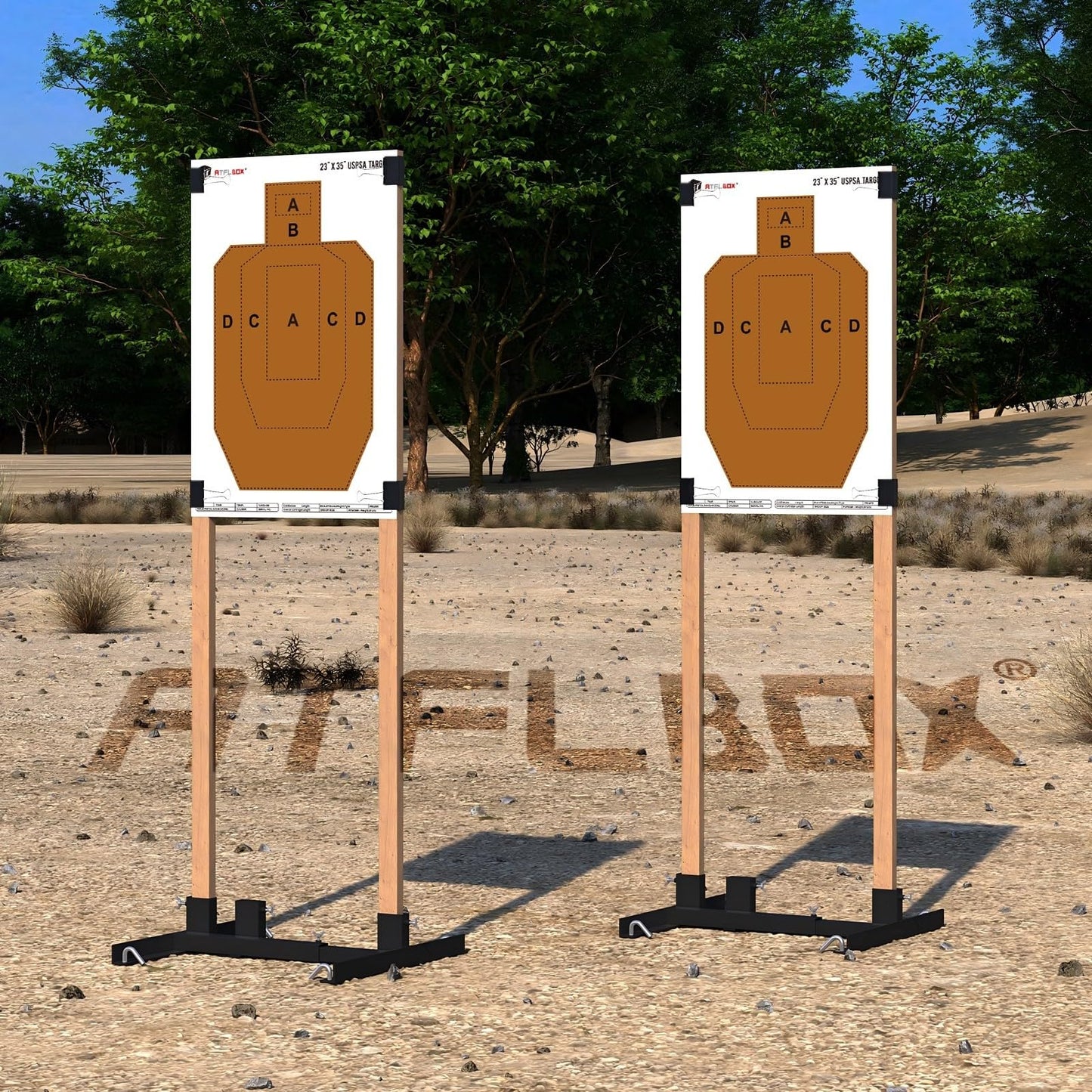 ATFLBOX 23" x 35" IPSC/USPSA Practice Paper Shooting Targets, Competition Torso Target, Paper Silhouette Shooting Target, Suitable for Pistol, Rifle, Handgun, shotgun shooting range training (10 PACK)