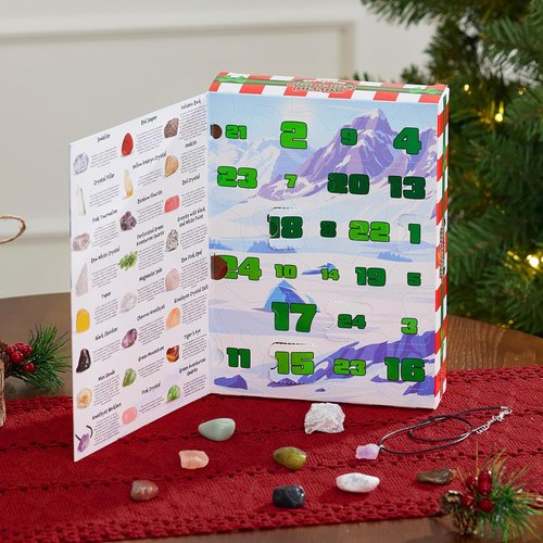 JOYIN Christmas Advent Calendar - 24 Days of Gemstones Countdown | Fun Gifts for Kids & Classroom Prizes