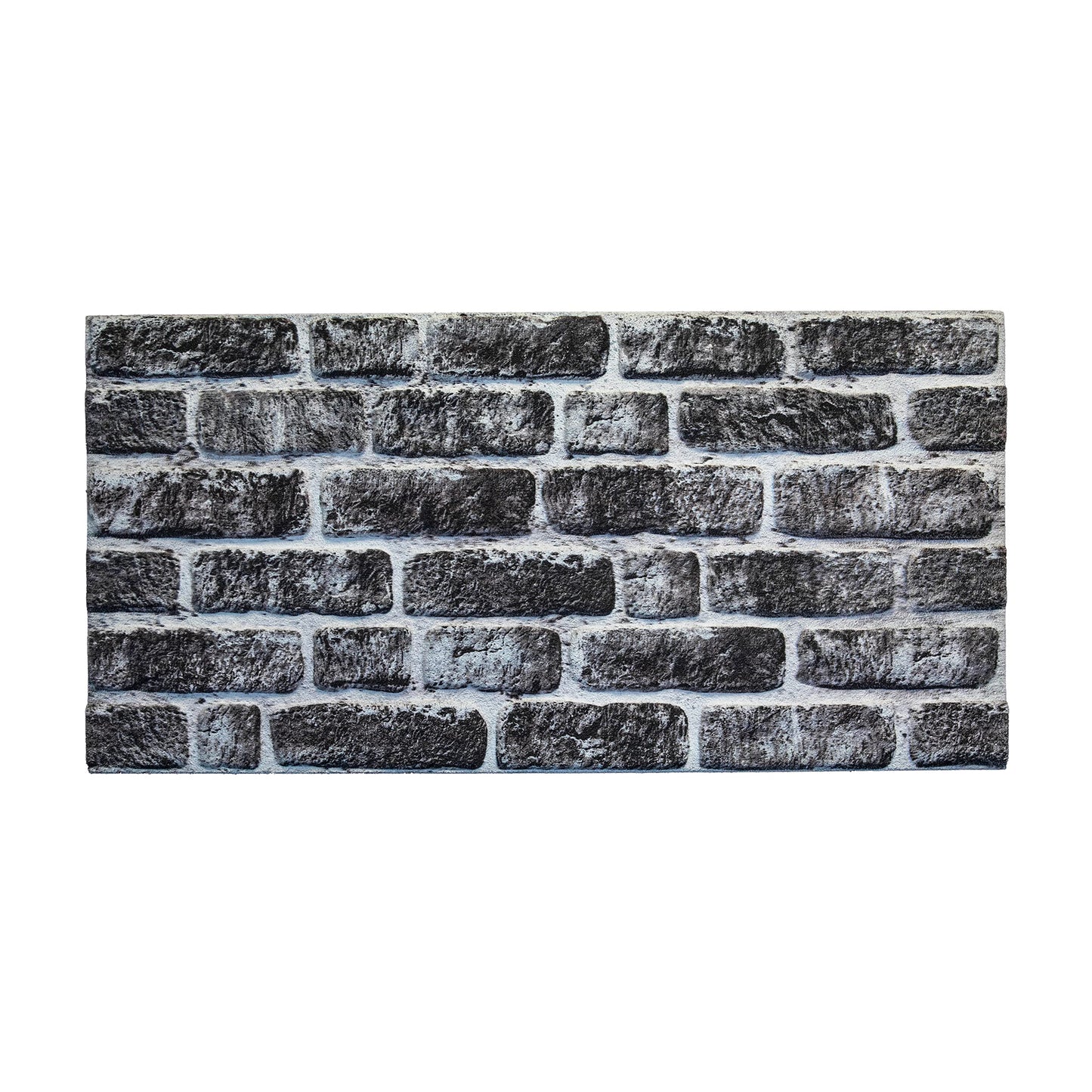 Dundee Deco 3D Wall Panels Faux Brick - Cladding, Charcoal White Stone Look Wall Paneling, Styrofoam Facing for Living Room, Kitchen, Bathroom, Balcony, Bedroom, Set of 10, Covers 54 sq ft
