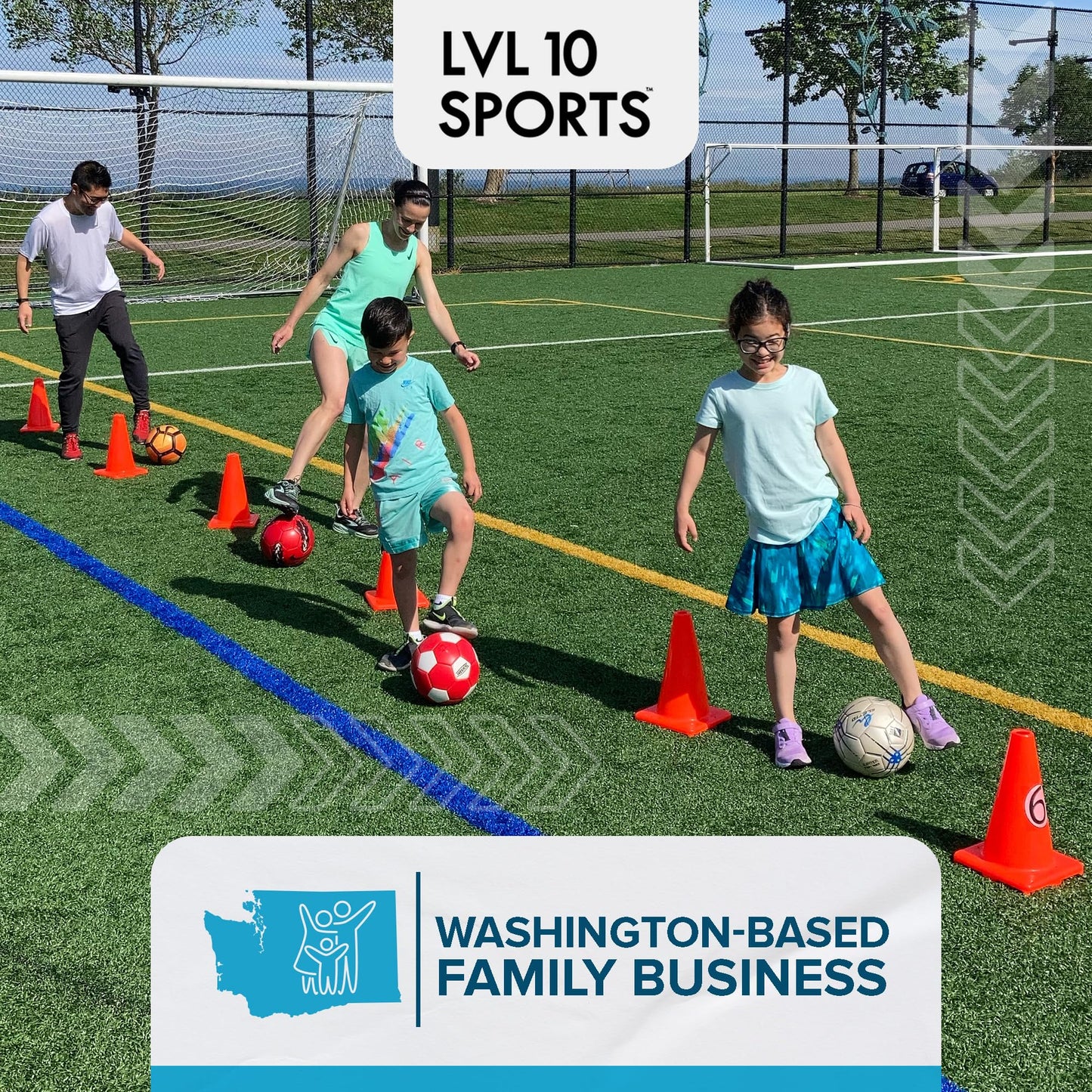 LVL10 Pro Training Cones - 6" Soccer Training Cones for Sports - for Basketball, Football, Basketball and Agility Drills - Soccer Field Markers that Won't Crack, Slide or Fly