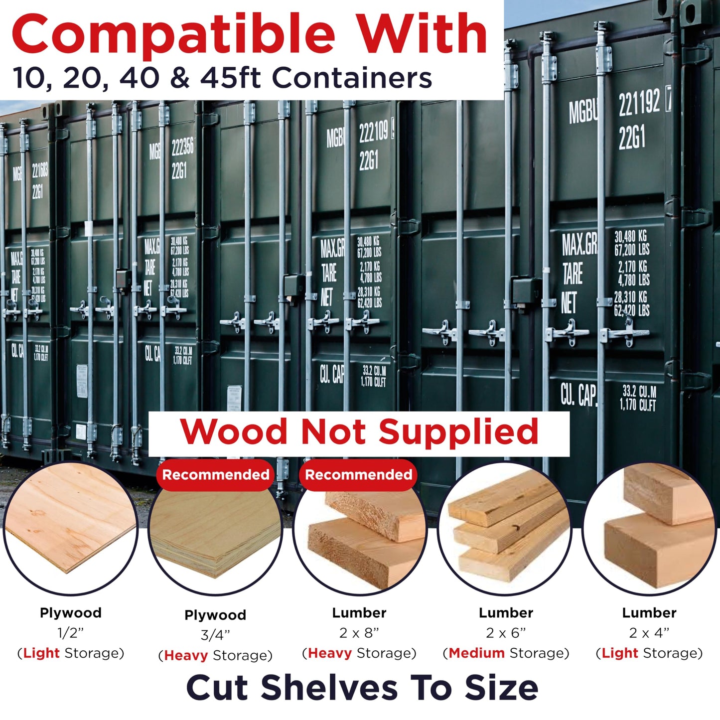 Heavy Duty Shipping Container Shelving, 4 Pack Shipping Container Accessories, Pre Welded Storage Container Shelves, Conex Compatible Shipping Container Brackets
