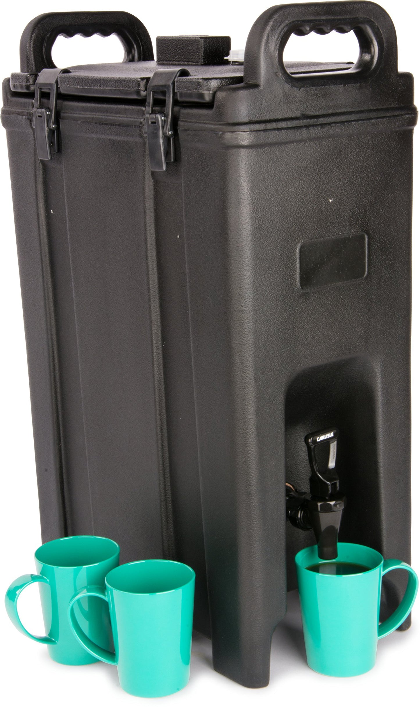 Carlisle FoodService Products Cateraide Insulated Beverage Dispenser with Handles for Catering, Events, Kitchens, And Restaurants, Plastic, 5 Gallons, Black