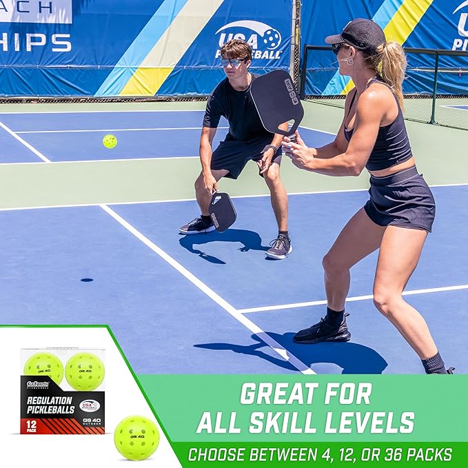 GoSports GS 40 Pickleball Balls - 4, 12, or 36 Pack of Regulation USAPA Pickleballs