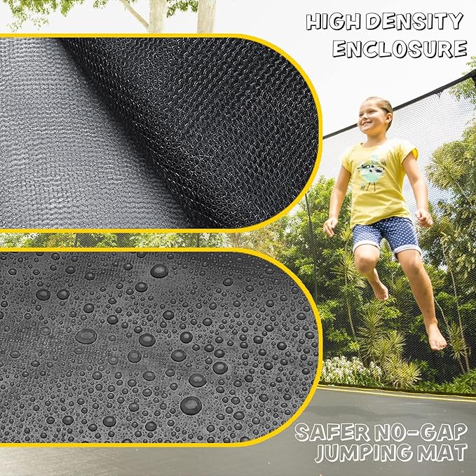 AOTOB 8FT 10FT 12FT 14 FT 15FT Trampoline with Safety Enclosure Net,Outdoor Trampoline with Basketball Hoop, Heavy Duty Jumping Mat and Spring Cover Padding for Kids and Adults, Storage Bag and Ladder