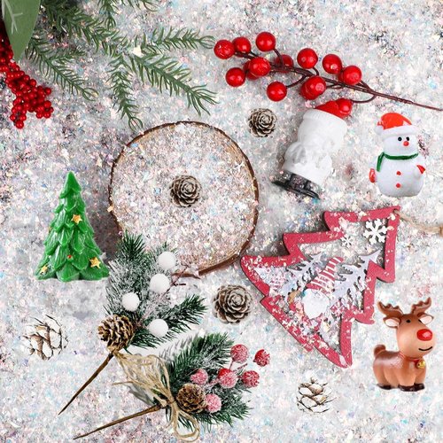 Jylucky Artificial Snow Decoration - Sparkling White Craft Snowflakes for Holiday Displays | 12.5 Ounces