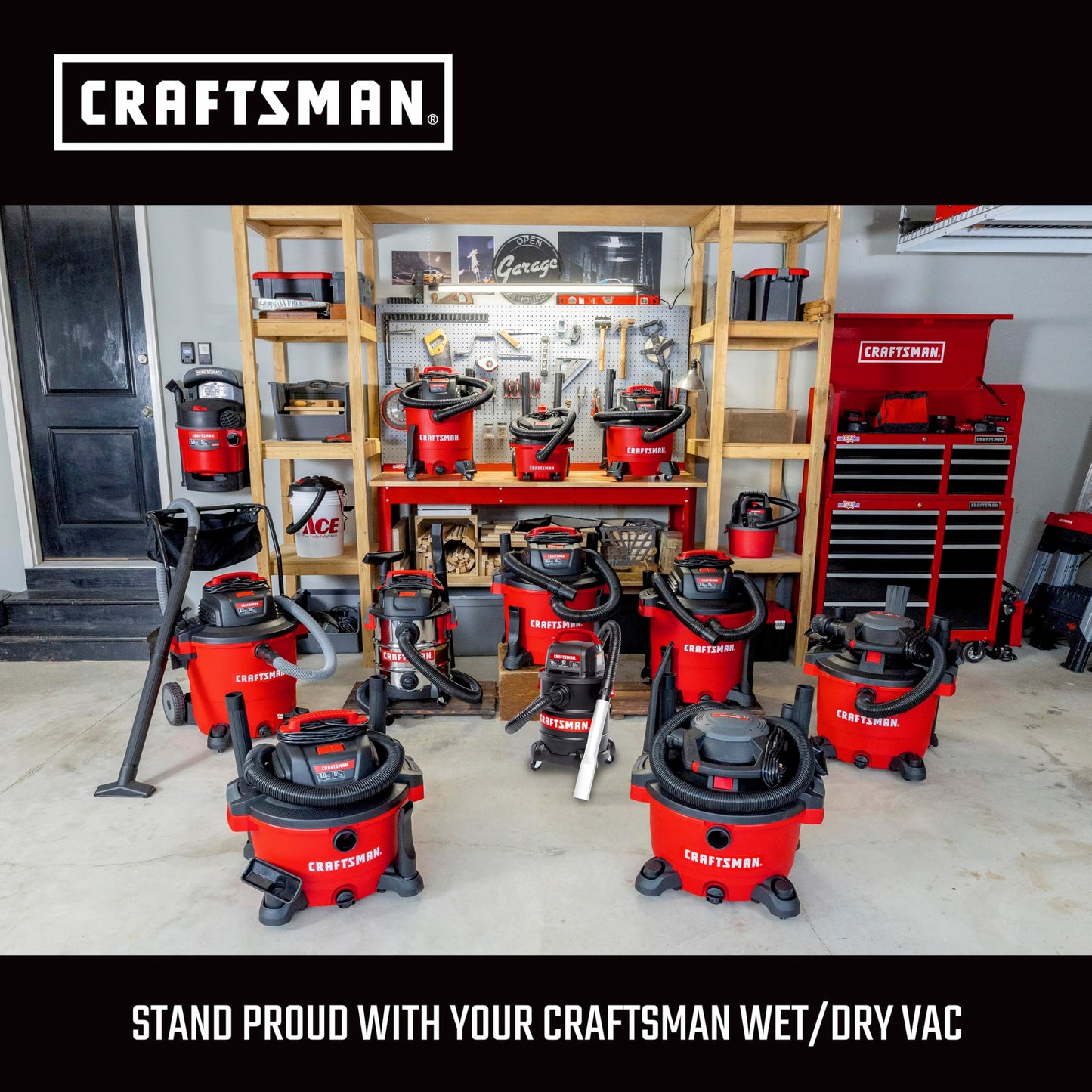 CRAFTSMAN CMXEVBE17595 16 Gallon 6.5 Peak HP Heavy Duty Wet Dry Shop Vacuum with Filter, Dust Bag, Hose, Attachments and CMXEVBE17678 1.75 Peak HP Wet Dry Vacuum Powerhead with Filter Bag and Hose
