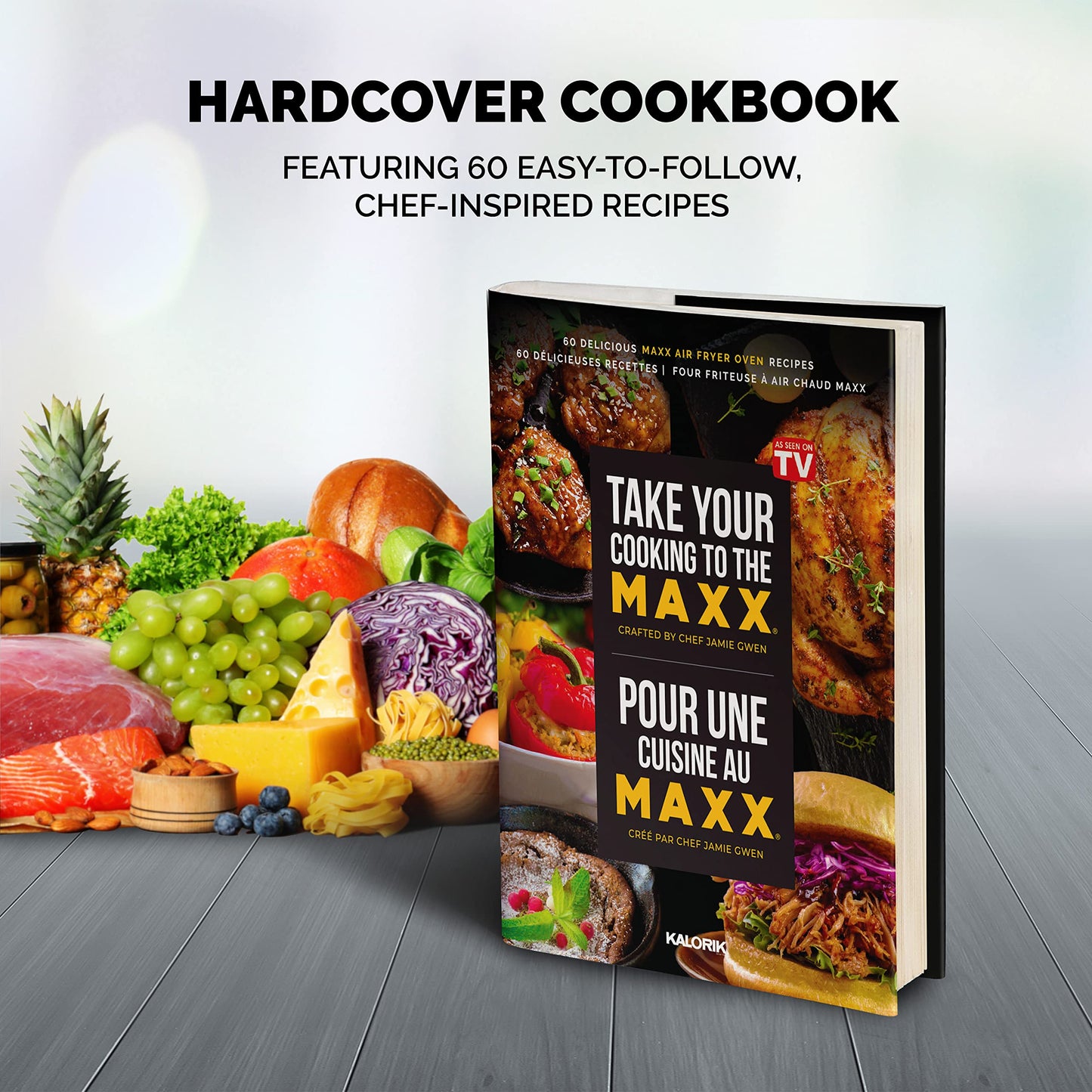 Kalorik MAXX Complete Air Fryer Oven Digital Controls 26-Quart Capacity 10-in-1 Countertop Cooker with 21 Presets, 15 Deluxe Accessories & 60-Recipe Hardcover Cookbook, 1700-Watts, Stainless Steel