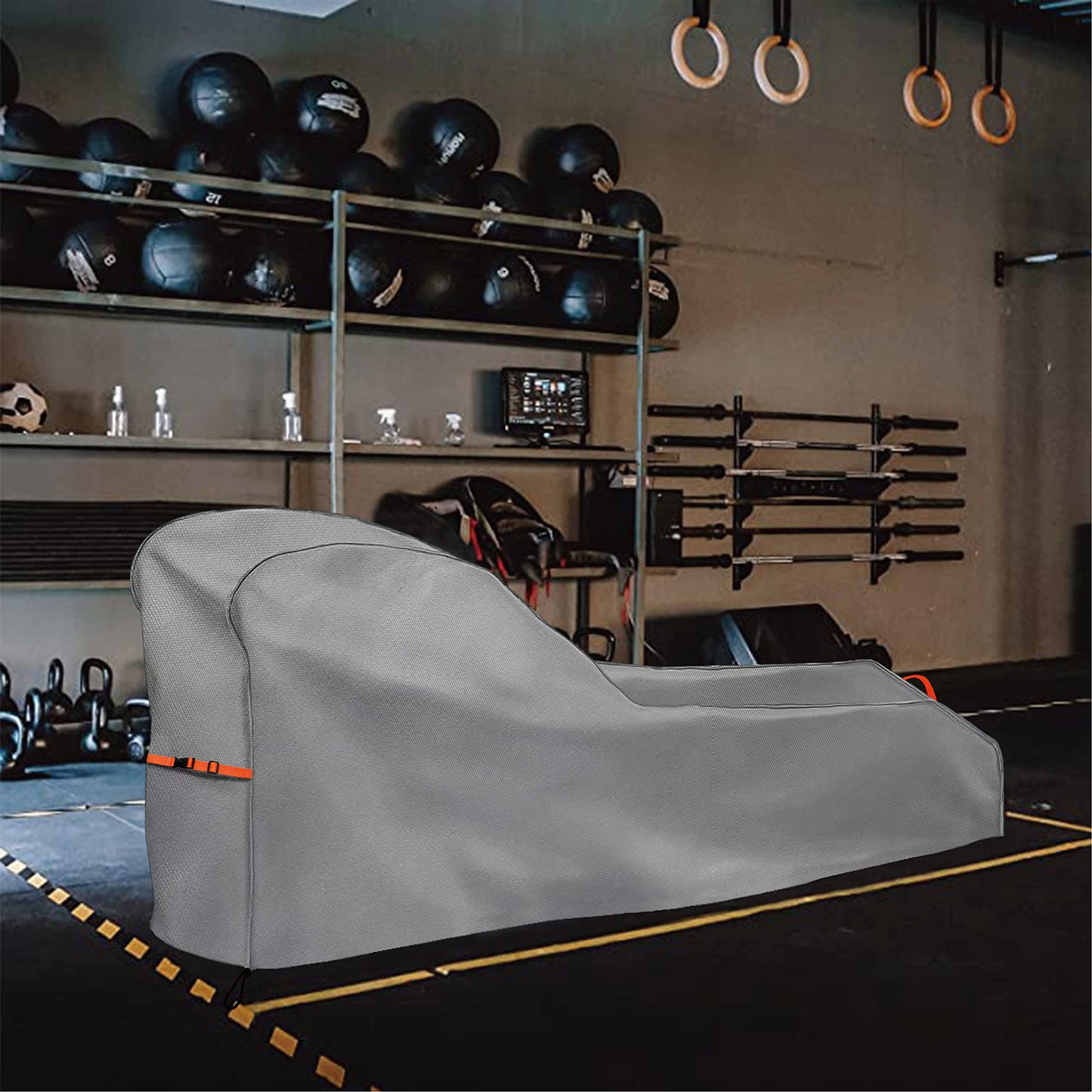 Rowing Machine Cover Waterproof – Heavy Duty Oxford Fitness Equipment Protector, Dustproof UV-Outdoor Rower Cover with Buckles and Drawstring, Fits Most Rowing Machines up to 112" L x 24" W x 40.5" H