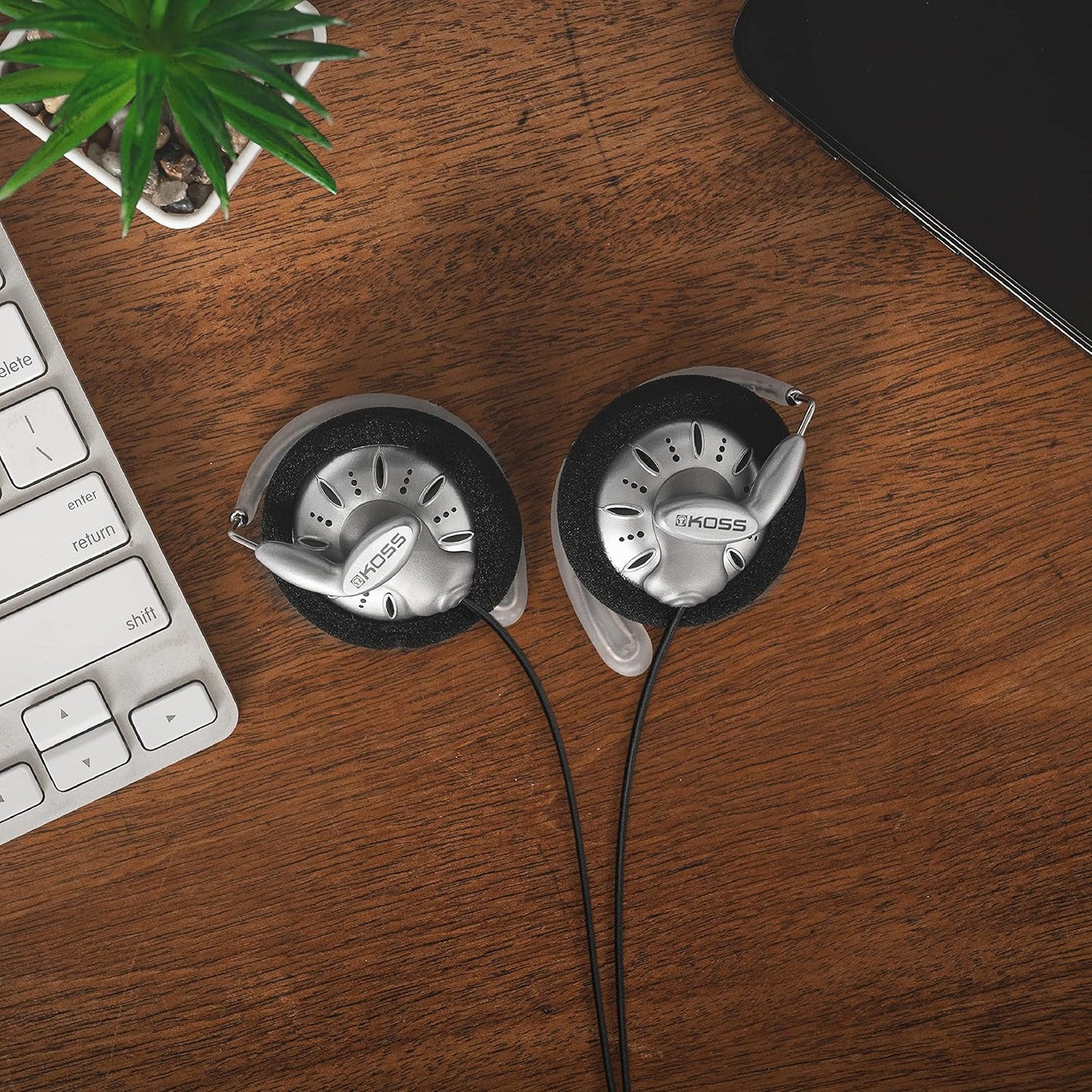 KSC75 Koss Portable On-Ear Clip Headphones, Retro Style, Ultra Lightweight, Silver and Black