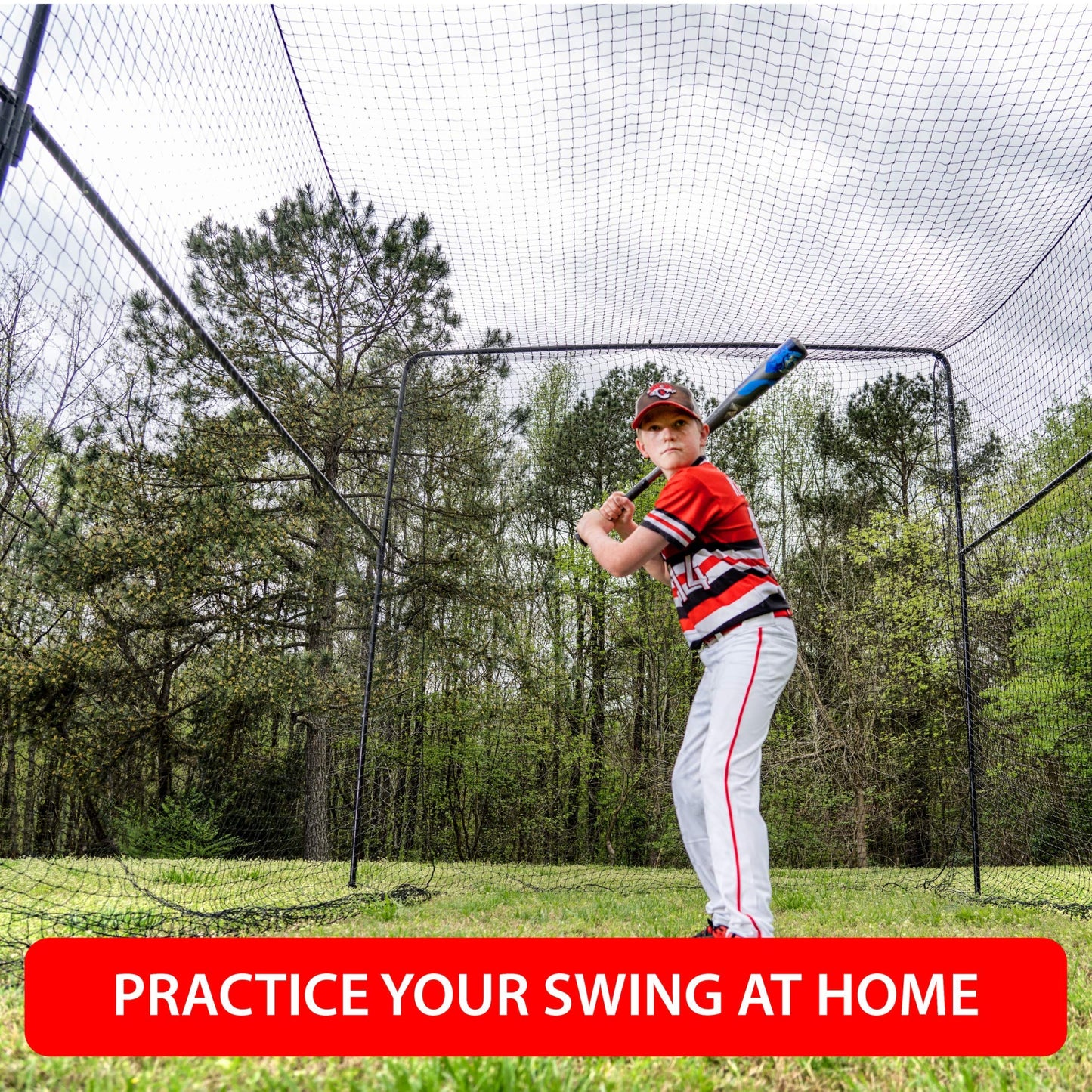ANYTHING SPORTS 40 Foot Collapsable Batting Cage, Perfect Baseball Batting Cage, Softball Batting Cage, Complete Package with Frame and Netting. Freestanding Portable Batting Cage for Backyard