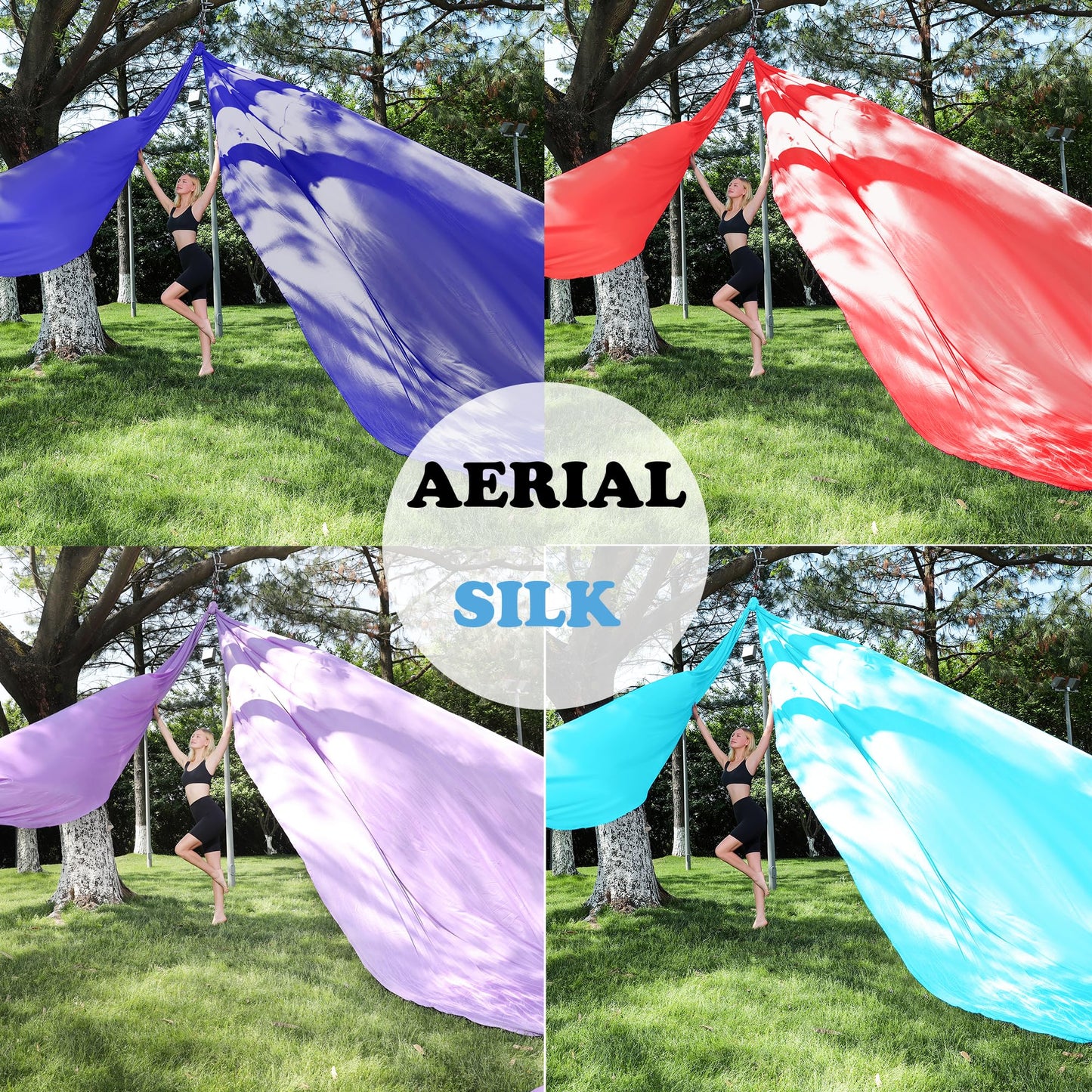 ZYOSJK Aerial Silks 11 Yards Aerial Silks For Home Aerial Yoga Swing Aerial Yoga Hammock Swing Aerial Silk For Gymnastics (SKY BLUE)