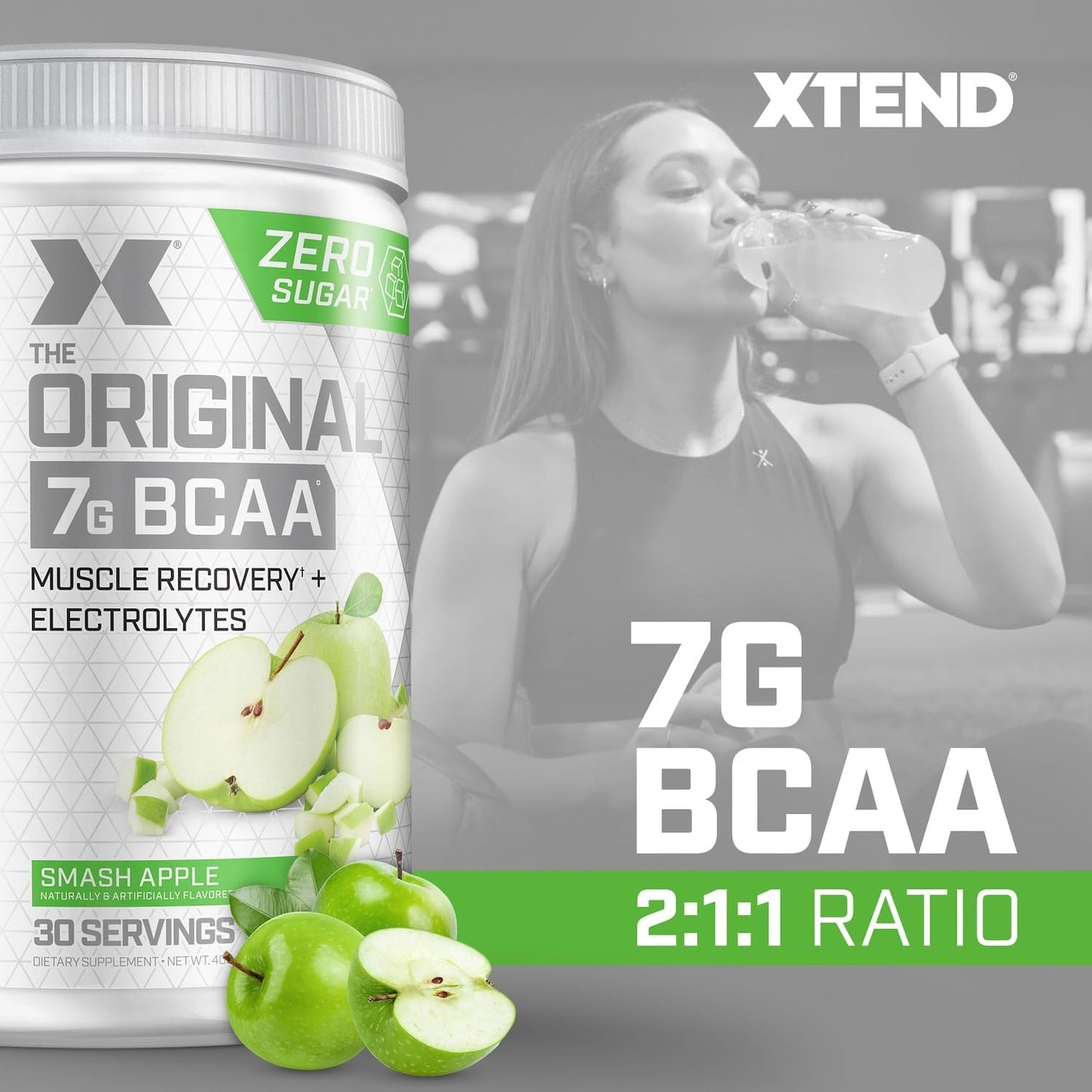 Xtend Original BCAA Powder 7g BCAA and 2.5g L-Glutamine, Sugar Free Post Workout Muscle Recovery Drink with Amino Acids for Men & Women, 30 Servings