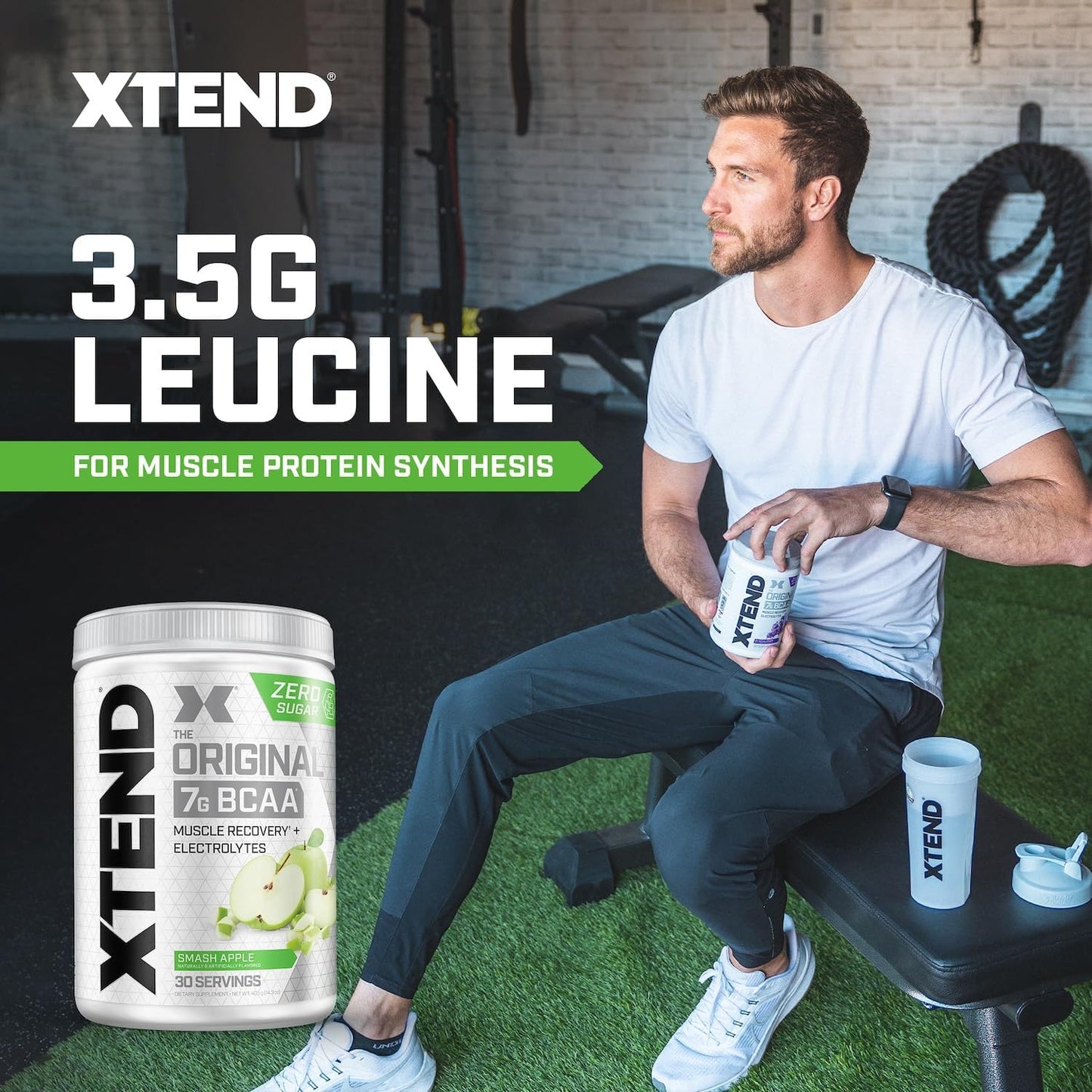 Xtend Original BCAA Powder 7g BCAA and 2.5g L-Glutamine, Sugar Free Post Workout Muscle Recovery Drink with Amino Acids for Men & Women, 30 Servings