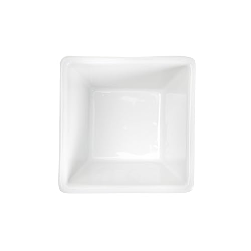 Restaurantware 6 Ounce Small Dessert Cups 10 Square Fondue Bowls - Oven Safe Chip Resistant White Porcelain Porcelain Dip Bowls Dishwasher Safe For Snacks Or Desserts