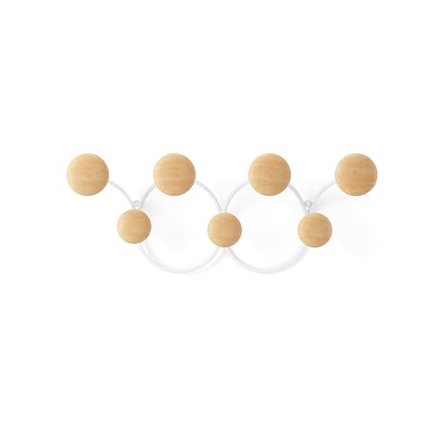 Umbra Dotsy Hanger with 7 Hooks, White/Natural