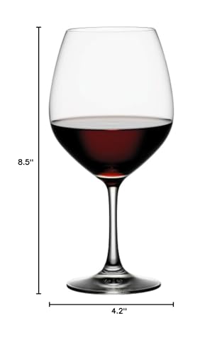 Spiegelau Vino Grande Burgundy Wine Glasses, Large Crystal Clear Red Wine Glasses for Pinot Noir, Elegant Glassware, Wedding Gifts, Birthday Gifts for Women and Men, Home Bar, 25 oz, Set of 4