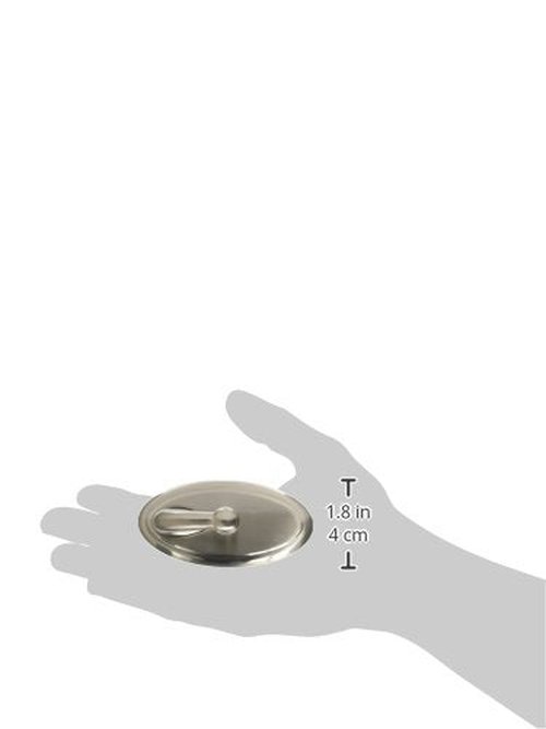 HIGH & MIGHTY 515819 Decorative Metal Hook, Easy Tool-Free Dry Wall Installation, Oval, Holds up to 25lb, Satin Nickel