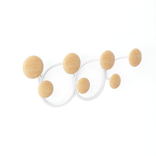 Umbra Dotsy Hanger with 7 Hooks, White/Natural