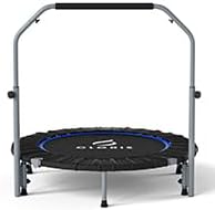 CLORIS 40in Folding Trampoline Mini Trampoline Rebounder Trampoline for Adults Fitness Trampoline with Adjustable Foam Handle, with safty Padded Cover Best Gift.