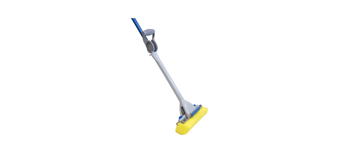 Quickie Automatic 9-Inch Head Roller Mop with Hand Squeeze Feature 54 Inch Length for Home/Bathroom/Kitchen/Tile/Hardwood/House Floors/ Alloy Steel