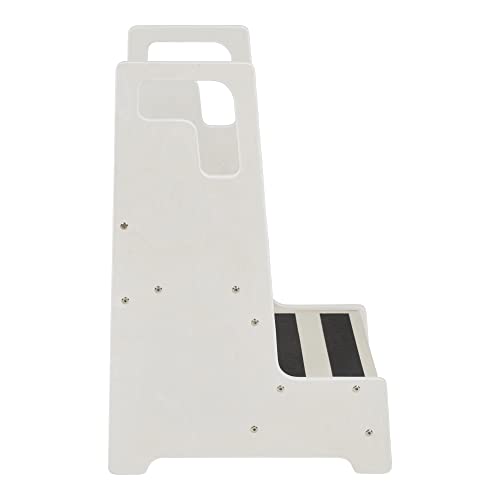 ECR4Kids Reach-Up Step Stool with Handles, Kids Furniture, White Wash