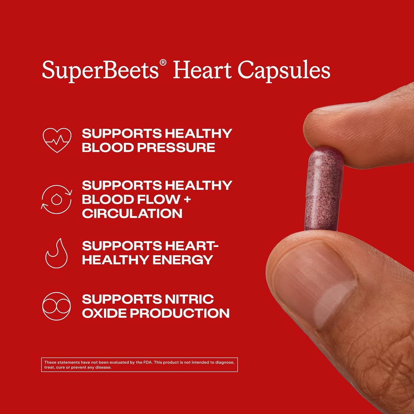 HumanN SuperBeets Beet Root Capsules Quick Release 1000mg, Helps Support Nitric Oxide Production, Blood Pressure, Heart Health, Contains Non-GMO Beetroot Powder, Studied Antioxidants 180 Count