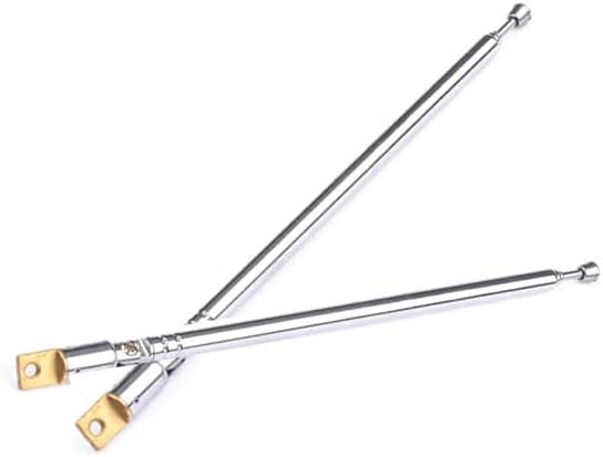 Lhazemu Antenna,37cm 14.6" 4-Sections 4pcs AM FM Radio Universal Length Stainless Steel Radio Antenna for AM FM Radio