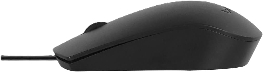 Lenovo USB-C Wired Mouse, Full Size, Ambidextrous Design, Black, Ergonomic Shape, Precision Sensor, Plug-and-Play