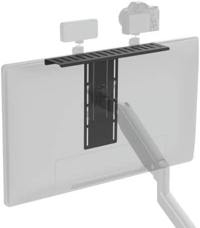 MDS12-2 Mount Plus All-In-One VESA Compatible Monitor Shelf for Device Organizer | Perfect for Online Meetings and Live
