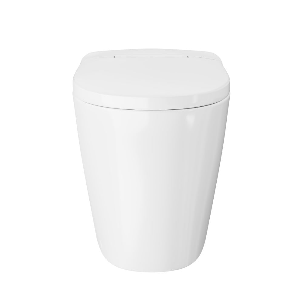 Swiss Madison Hugo H Power Flush Tankless Toilet 10" Rough-in 1 GPF Non-Electric ADA Toilet with Integrated Tank in Glossy White