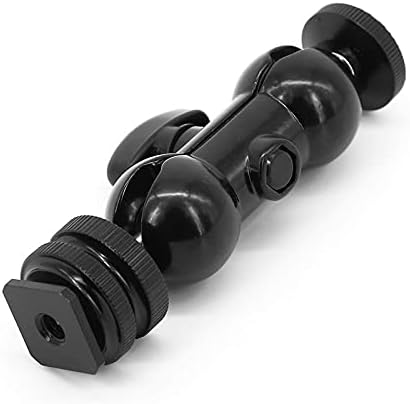 Walway 1/4" Cool Ballhead Multi-Function Double Ball Head with Cold Shoe Mount and Screw for DSLR