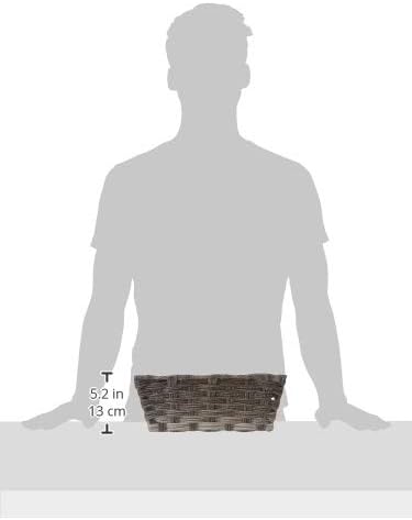 Whitmor Gray Wash Split Rattique Small Shelf Tote - Stylish Storage Solution for Home Organization