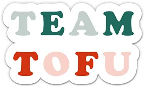 Sticker Mine 2 Pack (2-Pack) Team Tofu Stickers - - Waterproof Vinyl for Car, Phone, Water Bottle, Laptop - Cute Vegan