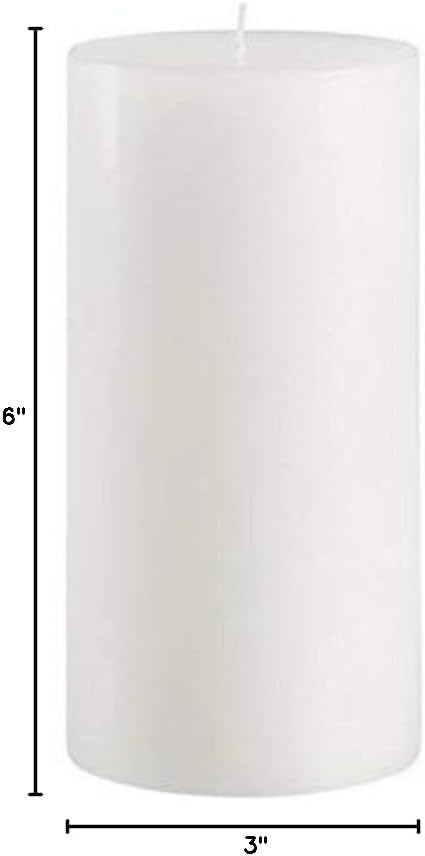 Mister Candle Citronella Candles, Ideal for Outdoor & Indoor, 3x6 Pillar Candles Set of 3, Hand Poured White, Premium Wax & Dripless, 60 Hour Burn Time