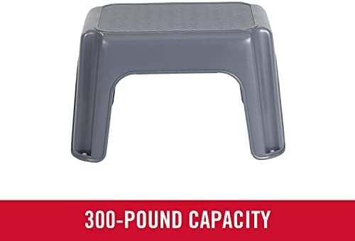 Rubbermaid One-Step Stool - Durable 7" Height Gray Step Stool Holds Up to 200 Pounds | Ideal for Kids, Bathroom, Home, Office, Garage