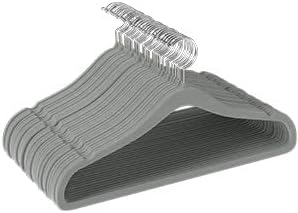 Utopia Home Velvet Hangers 50 Pack - Luxury Non-Slip Slim Coat & Pant Hangers with 360° Swivel Hook - Grey