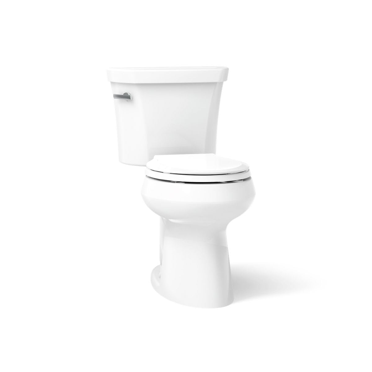 Kohler K-5481-0 Highline Comfort Height Two-Piece Round-Front 1.28 gpf Toilet with Class Five Flush Technology and Left-Hand Trip Lever White
