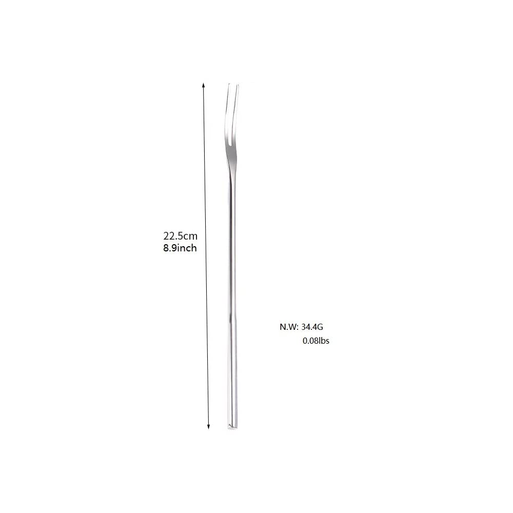 Long Handle Olive Spoon and Pickle Fork Jars Serving Spoon and Fork Set,Stainless Steel Food Picker for Pickle Cucumber Arugula