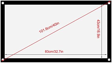 Ymiko 40 Inch Projection Screen, Foldable and Portable Anti Crease Movies Screens for Home Theater Outdoor Indoor